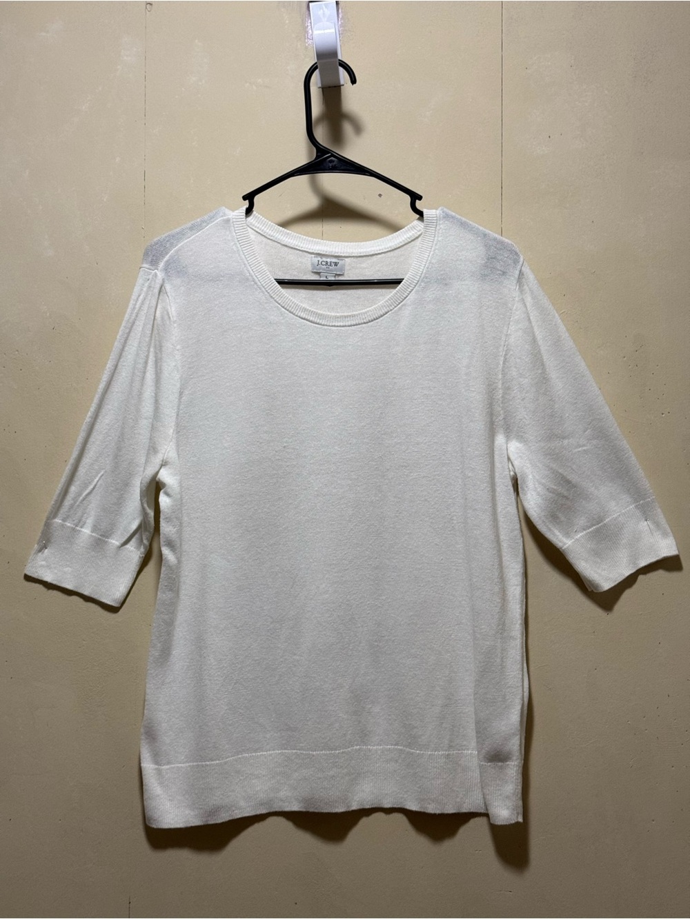 J. Crew White Short-Sleeve Linen Blend Top Women’s Sz L